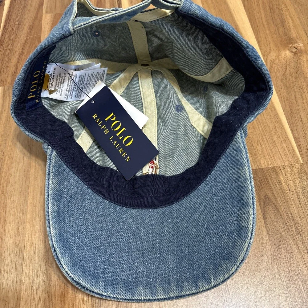 POLO RALPH LAUREN Mens Denim Ball Cap Medium Wash One Size - Picture 6 of 9